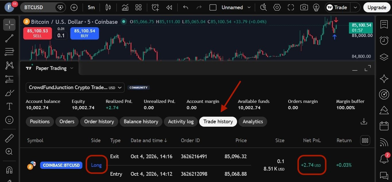 Step 6 – Check trade history